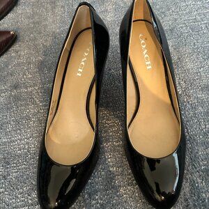 Coach Black Patent Leather Classic Pumps - Elegant Designer Heels